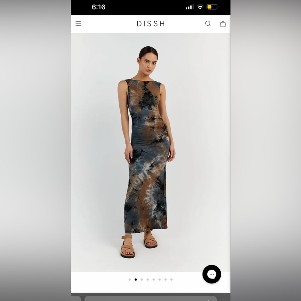 Dissh MILLEN BLUE TIE DYE MIDI DRESS. Size Xl